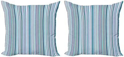 ABAKUHAUS Decoratieve kussenhoes – strepen – dubbelzijdig bedrukt – aqua blauw 50x50 cm