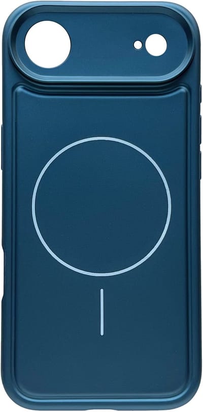Casemania Hoesje Geschikt voor Apple iPhone 17 Air - Metallic Blauw - Matte Siliconen Back Cover - Geschikt voor MagSafe
