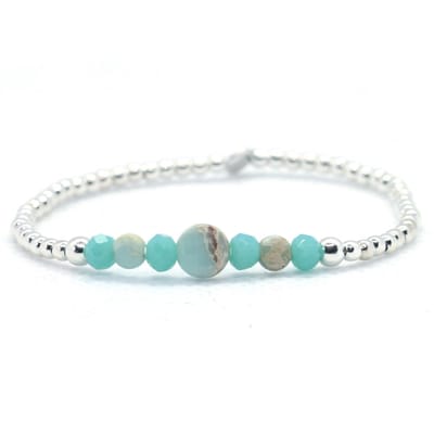Heaven Eleven - meisjes - armband - zilver - 925 - turkoois - turquoise - 2,5mm - 14cm