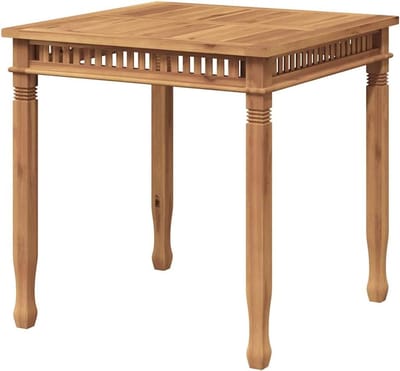 Eettafel Teak - Tuintafel Hout - Buiten Genieten - Verticale Lamellen - 80 x 80 cm - Bruin