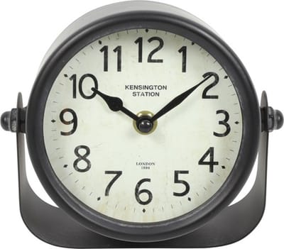 Countryfield Tafelklok Sewald metaal L6B16H13,5CM wit/zwart