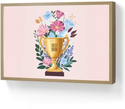 Trofee - Best Mom - Bloemen - Kleurrijk