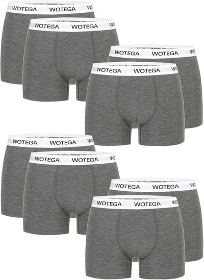 WOTEGA Heren Boxershort Joe – Slim Fit – Katoen Stretch – Grijs – 8-pack