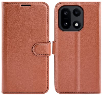 Coverup Hoesje - Geschikt voor OnePlus 15 Hoesje - Coverup Book Case - Bruin