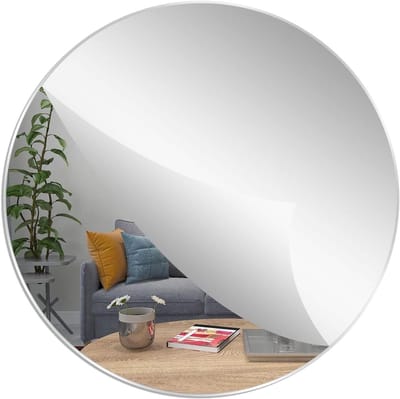 1 Pack Acryl Ronde Spiegels - Zelfklevende Wanddecoratie voor Woonkamer en Slaapkamer (20*20CM) - Decoratieve Spiegels voor Thuisgebruik