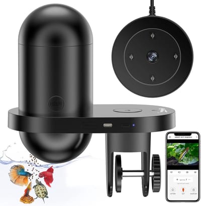 Automatische Visvoederdispenser met App-besturing en Camera voor Aquarium, 230ML Capaciteit, Ideaal voor Weekend en Vakantie