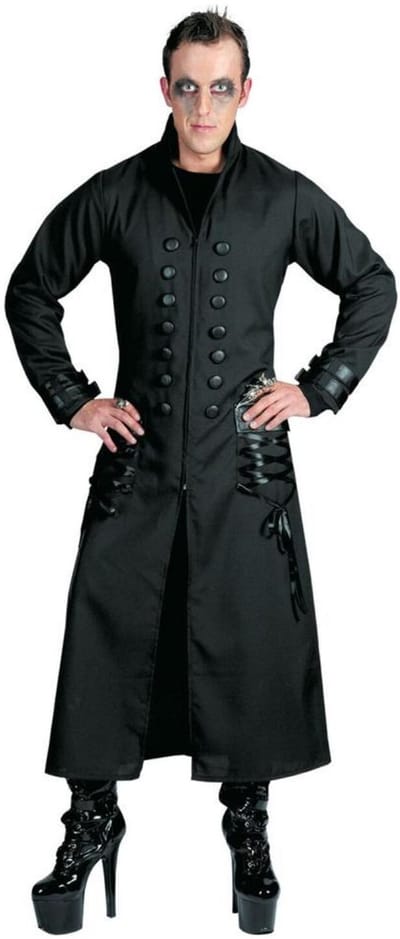 Funny Fashion Gothic / vampier verkleed jas - lang - zwart - heren - carnaval/halloween L/XL