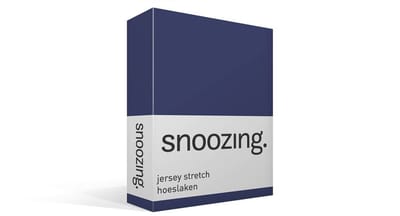 Snoozing Jersey Stretch - Hoeslaken - Eenpersoons - 70/80x200/220 cm - Navy