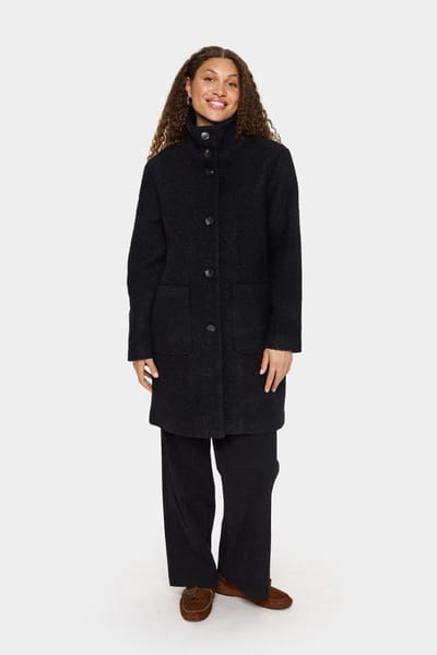 Saint Tropez FerddySZ Wool Coat Dames Jas - Black