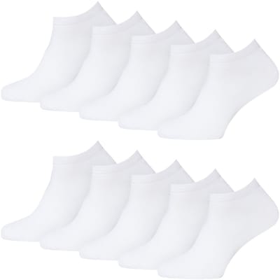 Unisex sneakersokken | Katoen | Merk: Gianvaglia | Kleur: Wit | Maat: 35-40/ 41-46 | 10 Paar