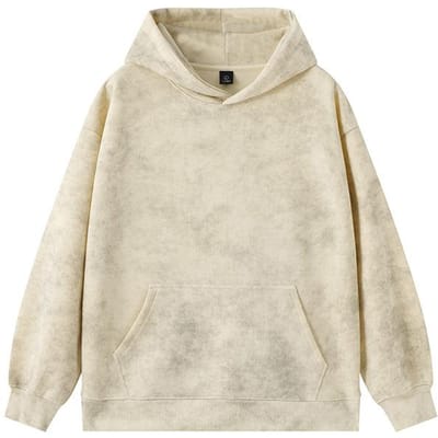 Tie-dye Vuile Trui Man, Lente en Herfst Zwaar Amerikaanse High Street Trend Losse Tiener Hoodie Jas Man 3XL beige