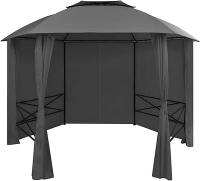 Tuinpaviljoen met Gordijnen - Feesttent Prieel - Buitenfeesten Organiseren - Dubbele Ventilatie - 360x265 cm