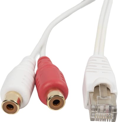 BOSSCOM RJ45 - Tulp stereo (v) kabel voor B&O | wit | 1 meter