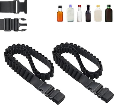 Verstelbare borrelriem met 27 sleuven, nylon klopfer riem voor carnaval, feestkostuum en accessoires