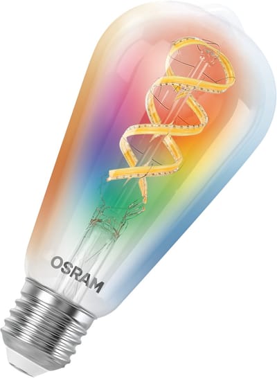 OSRAM SMART+ LED lamp Edison 40 Filament E27, RGBW, Matter compatibel, WiFi-verbinding, app- en spraakbediening, 4,8W, multicolor, dimbaar