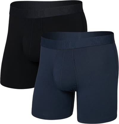 SAXX Heren Boxershort DropTemp® - Koeltechnologie Onderbroek - Boxer Vochtafvoerend - Katoen/Modal mix - DARK INK/ZWART - M