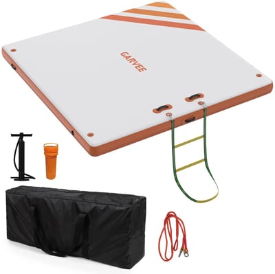 HOB AquaDock Pro - Opblaasbaar Water Luchtbed - Luchtbed Water - Opblaasbaar Vlot - Zwemplatform - 2.4 x 1.8 M - Water Speelgoed
