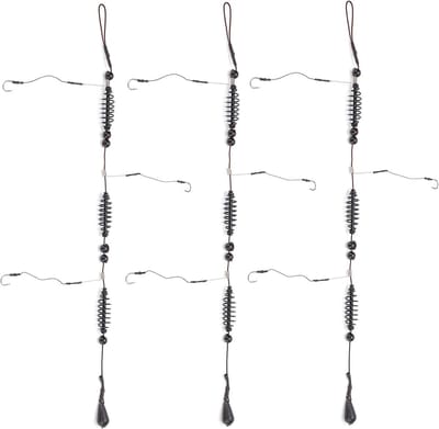Set van 3 Vissen Rigs met 3 Haken en Voederbak voor Platvis, Sole en Bot - Nylon Materiaal, 20g