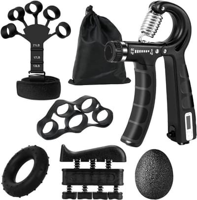 Set van 6 Verstelbare Handtrainers voor Vinger- en Gripkracht Oefeningen