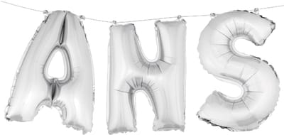 HOBI - Aluminium letters ballonnen 'jaar' zilver 36 cm voor decoratie
