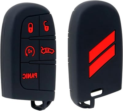 Sleutelhanger Bescherming voor 5 Knoppen - Accessoires voor Dodge Charger, Challenger, Dart en Durango - Vervangende Afstandsbediening in Rood en Zwart