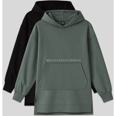 Overmaatse Bedrukte Hoodie met Pocket