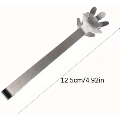1 pince mini en acier inoxydable - Design en forme de main, polyvalente pour glaçons, morceaux de sucre et barbecue