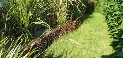 Gazonrand Wilgentenen - Tuinafbakening Perkrand - Tuin Decoratie - Handgeweven Natuurlijk Materiaal - 30x60cm Set 5 - Natuurlijk Bruin