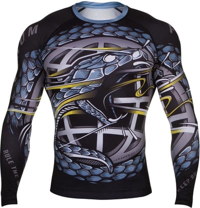 Venum RTW Rashguard L/S Zwart Blauw - L