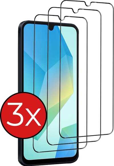 Screenprotector - 3 Stuks - Geschikt voor Samsung Galaxy A16 - Full Cover - Beschermglas - Gehard Glas - Tempered Glass - Screen Protector