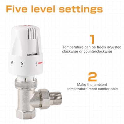 Thermostaatventiel voor radiatoren met terugloopschroefverbinding - Energie-efficiënte verwarmingsregelaar