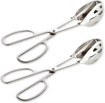 Oneay Set van 2 – Roestvrijstalen voedseltangen – Ideaal voor koken, buffetten, feesten en catering – Extra dikke uitvoering – Veelzijdige keukentangen