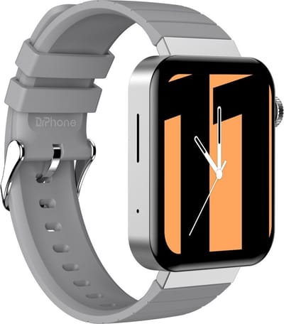 DrPhone iNX - Metalen Smartwatch Bluetooth Bellen - Microfoon - Hartslag - Stappen - Mannen / Vrouwen - IOS/Android - Zilver