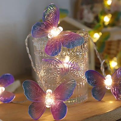 3M LED Vlinderlichtjes - 20 Warme Witte Lichtjes - Decoratieve Vlinderlampjes - Werkt op batterijen (batterij niet inbegrepen) - Sfeervolle Slinger voor Slaapkamer, Zomertuin, Bruiloft, Feest & Kerst - Voor Binnen & Buiten - Magische Sfeer