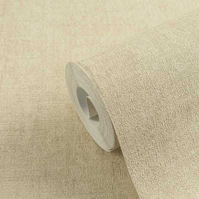 LINNENLOOK BEHANG | Subtiel glanzend - Groen Beige - A.S. Création Cuba II