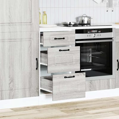 vidaXL - Onderkast - Kalmar - bewerkt - hout - grijs - sonoma - eiken