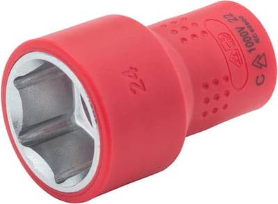 Wurth - VDE dopsleutel, 1C isolatie 1/2 inch zeskant - Geïsoleerde VDE-dopsleutel 1/2 inch Metrisch, zeskant, kort x 1 st Soort aandrijving Binnenvierkant Sleutelwijdte 24 mm