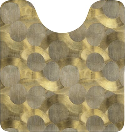 WC mat met uitsparing 55x60 cm - Antislip - Modern - Geometrisch - Goud - Toiletmat met uitsnijding - Vloermat - Douchemat - Toilet tapijt - Toiletmatten