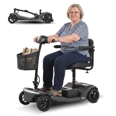Sweetrich S2 Scootmobiel - Elektrische Scootmobiel - 12Ah Accu - 20 km Actieradius - 250W Motor - 4 wielen - Opvouwbaar - 150 kg Draagkracht - Voor Senioren - Zwart