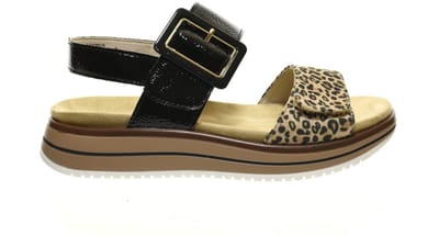 Zwart Lak Leopard Damessandalen Remonte maat 40