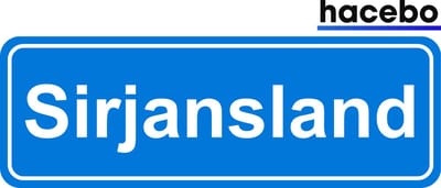 Hacebo - Plaatsnaam Sticker - 29x10 CM - Sirjansland sticker - Verkeersborden sticker - grappige cadeaus - Sirjansland