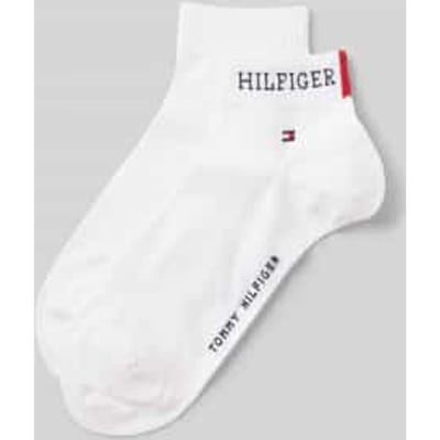 Tommy Hilfiger heren 2P quartersokken hilfiger tab wit