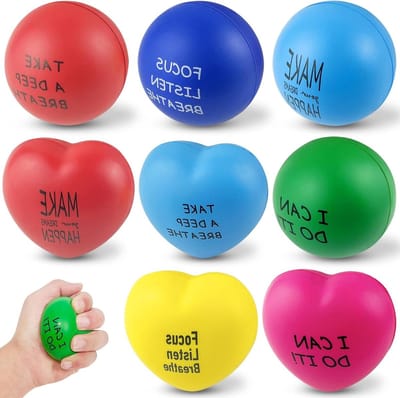 8 stuks anti-stress ballen voor volwassenen - PU-stressbal voor adhs - stress angst verminderen - motiverende kneedbal (2 vormen)