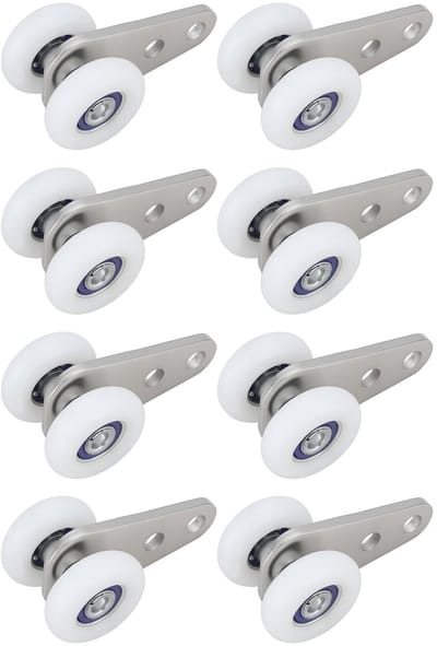 NTH products- Trolley Schuifdeur 8 Stuks - Schuifrail 25 mm - Katrol Wielen - 24x22,5x45 mm - Precisiekogellager - Eenvoudig te Installeren - Schuifdeurwielen