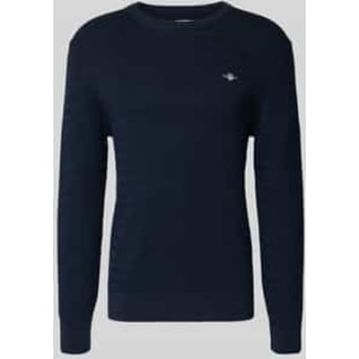 Gant T-Shirt Subtle Logo Embroidery Long Sleeve Round Neck Eggshell / male