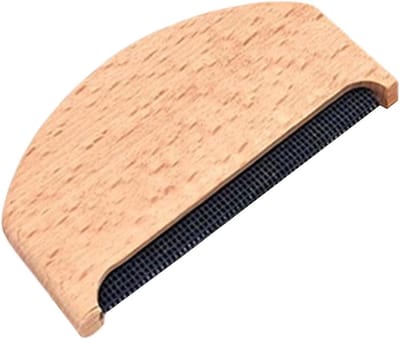 Pluisverwijderaar Kleding - Kledingborstel Haarbal - Kleding Onderhoud - Wasbaar Houten Handvat - 7.7x4.5 cm - Houtkleur