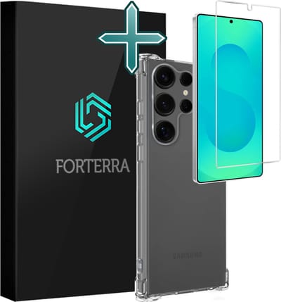 Hoesje Met Screenprotector - Geschikt voor Samsung Galaxy S25 Ultra - Sterk & Shockproof - Back Cover - Siliconen Case - Telefoon Hoes - Shock Proof - Transparant