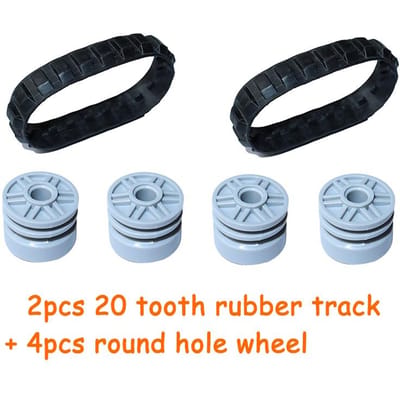 MIJN EIGEN CREATIE 20 Tand Rubberen Rupsband Wiel Bouw Hoge Kwaliteit Duurzaam Ontwerp Veilig voor Kinderen Bouwstenen Monteren Deeltjes Blokken 43903 55981