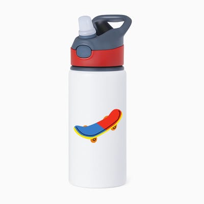Hacebo® - Skaters waterfles met rietje rood - Skateboard - Skateboarders - Speelgoed - sporten - water fles - 650ML