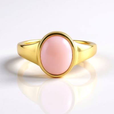 Cavill - Elegante Zilveren Ring - 925 Sterling Zilver Verguld - 2,7 ct Roze Opaal (Peru) Ovaal Cabochon - Luxe Damesring 24x20 mm